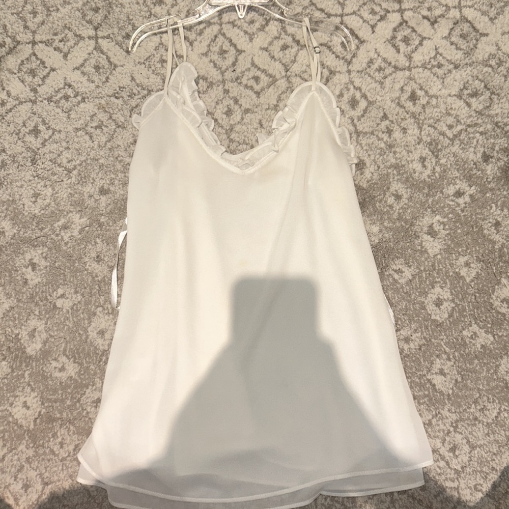 White Camisole Ruffle Blouse